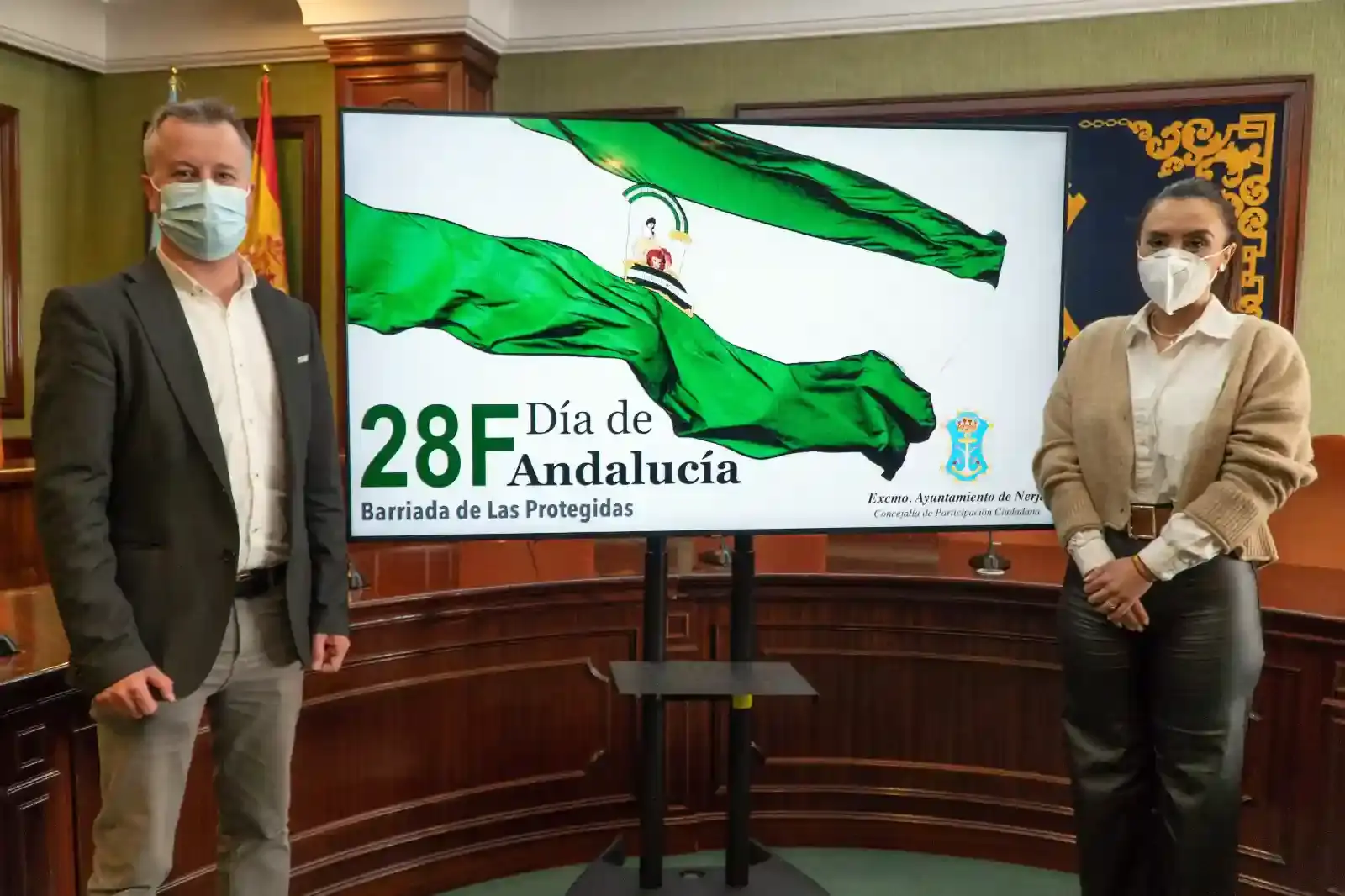 Presentación del 28F Día de Andalucía en la barriada de Las Protegidas, en el Ayuntamiento de Nerja