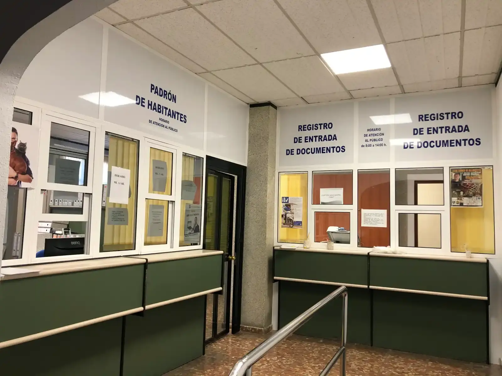 Ventanillas de Padrón de Habitantes y Registro de Entrada de Documentos de atención al público