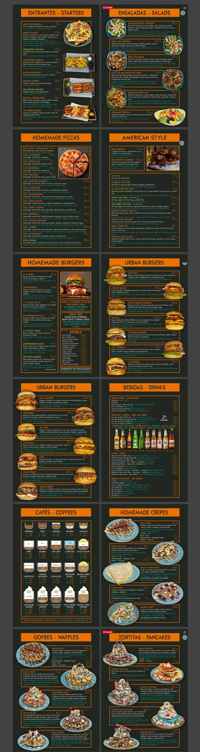 Carta de Cafetería Albi en Nerja