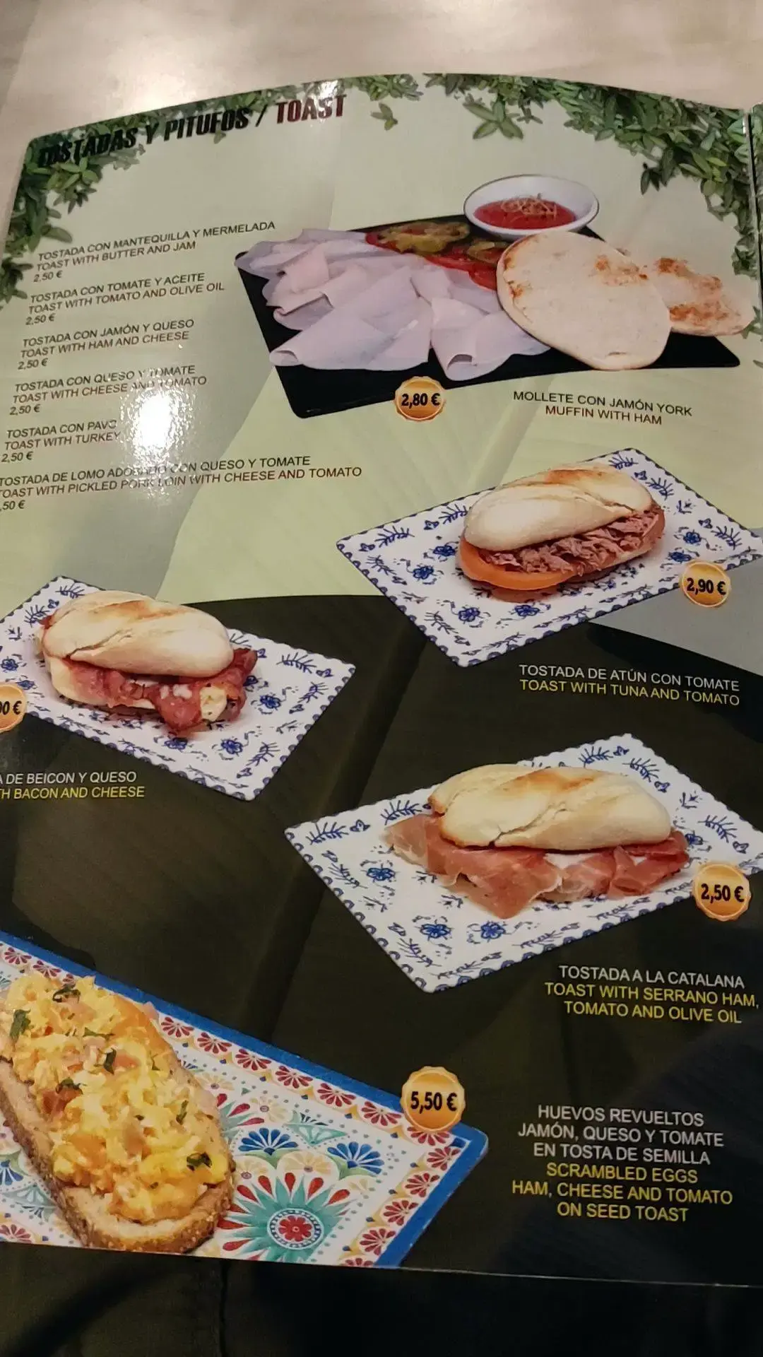 Carta (página 3) de Bar-Restaurante Mena Garden en Nerja