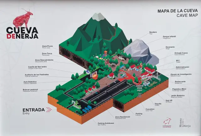 Mapa del recinto de la Cueva de Nerja